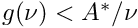 $g(\nu) < A^*/\nu$