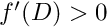 $f'(D) > 0$
